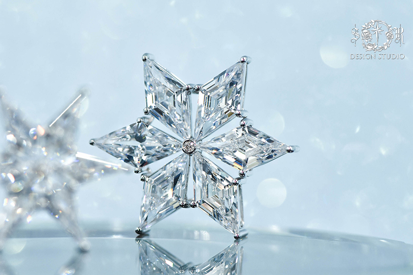 N331雪晶凝华 六角雪花吊坠