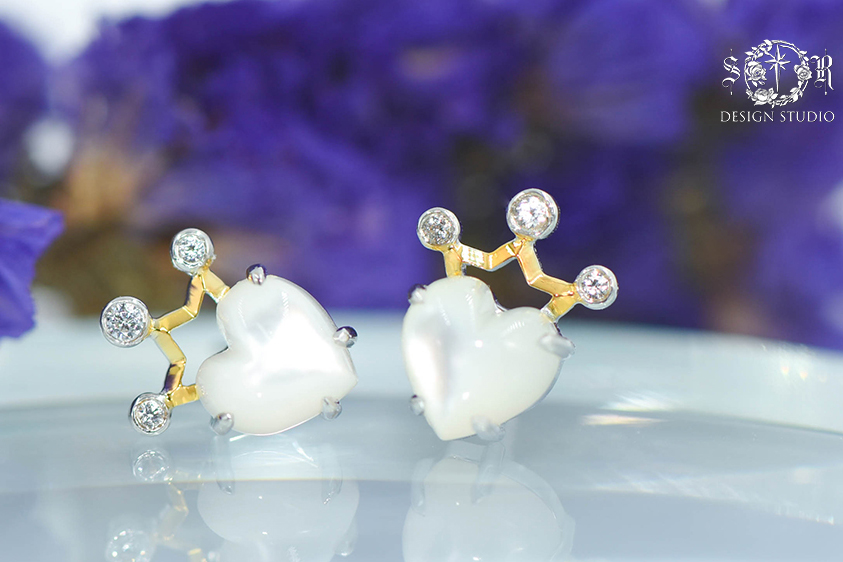 E109海心凝光 爱心翅膀耳钉