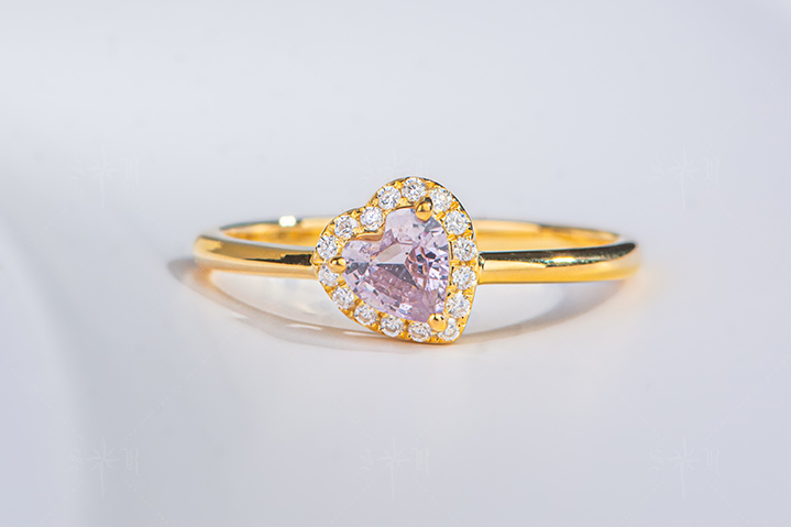 R127心映霞光 日常款爱心小戒指